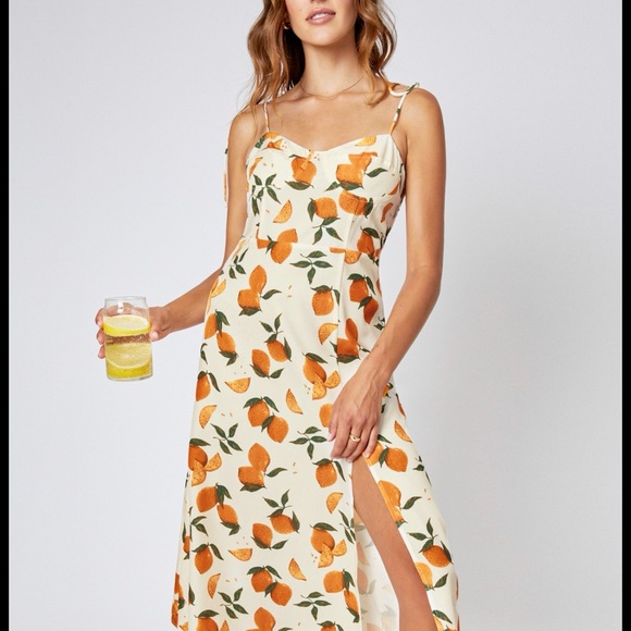 Cider Dresses & Skirts - Cider Orange and Cream Midi Dress